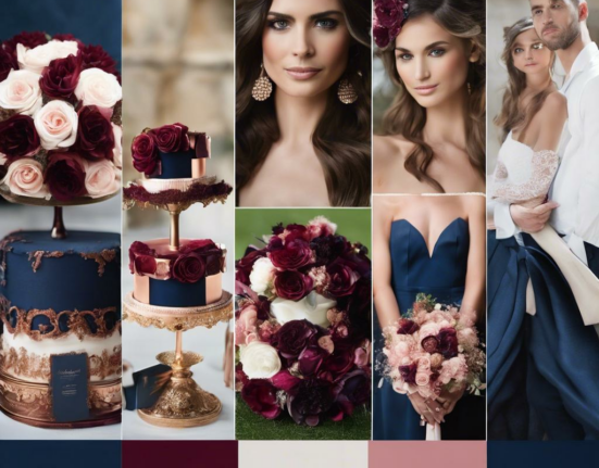 Blending Elegance: Navy Blue, Burgundy & Rose Gold Unite for a Captivating Wedding