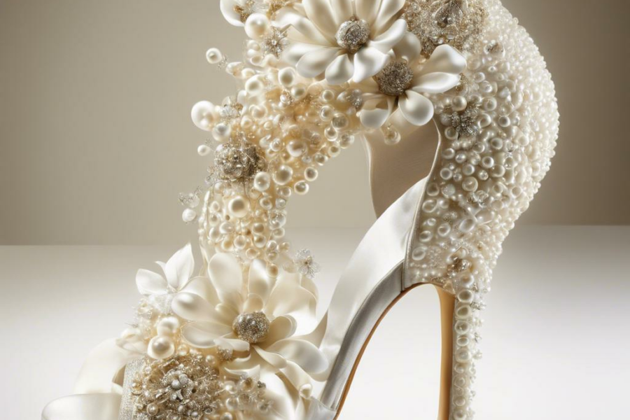 The Radiant Elegance of Pearl-Studded Bridal Sandals