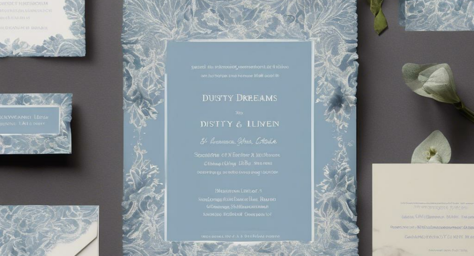 Dusty Dreams: Captivating the Elegance of Dusty Blue Wedding Invitations