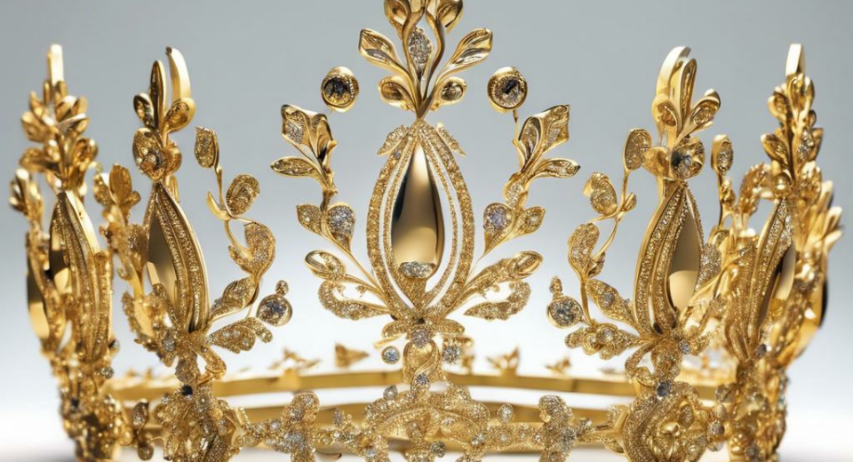 The Gilded Halo: Glamorous Gold Tiaras for Perfect Wedding Charms