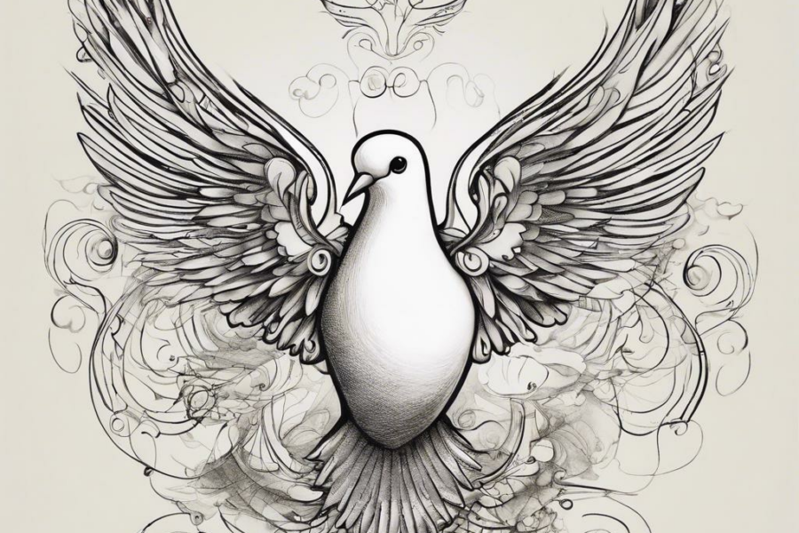 Whimsical Wings: Captivating Dove Tattoo Designs with Heavenly Clouds