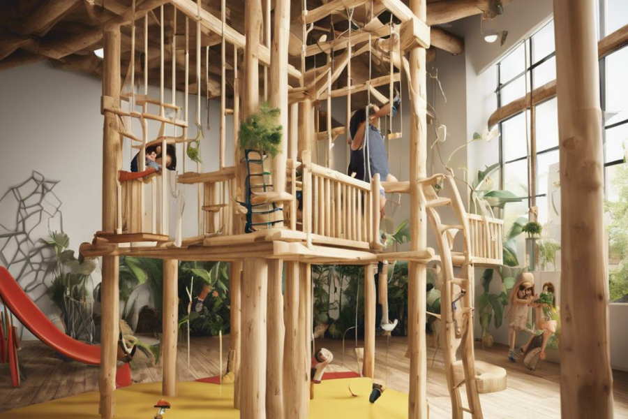 Indoor Adventure: The Wooden Jungle Gym Experience