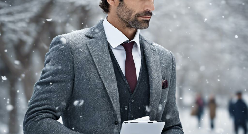 Frosty Chic: Winter Business Casual Men
