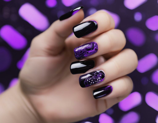 Midnight Magic: Black & Purple Nail Designs